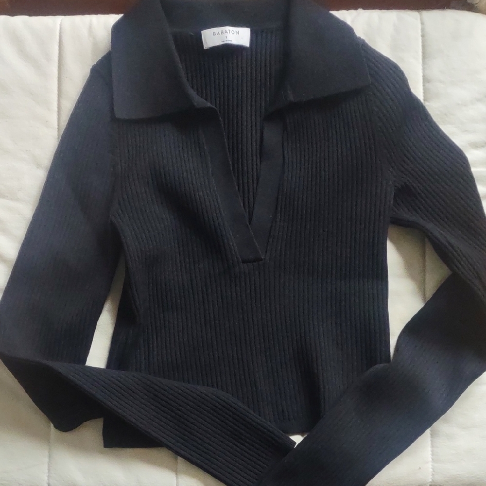 Black Ribbed Women's Sweater